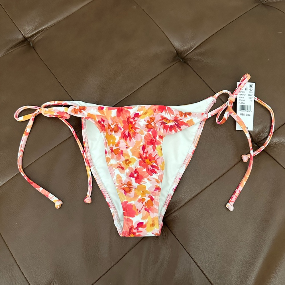 PacSun Floral Bikini Bottom - Pink and Orange